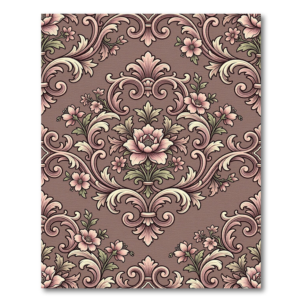 Rose Floral Acanthus Scroll Rug