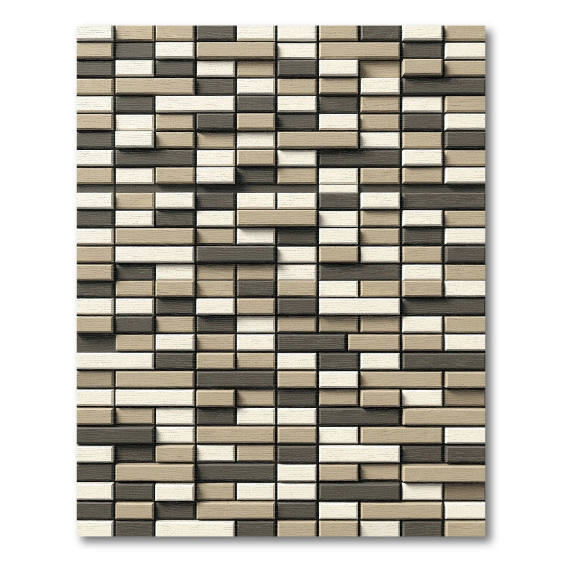 Abstract 3D Brick Texture Rug