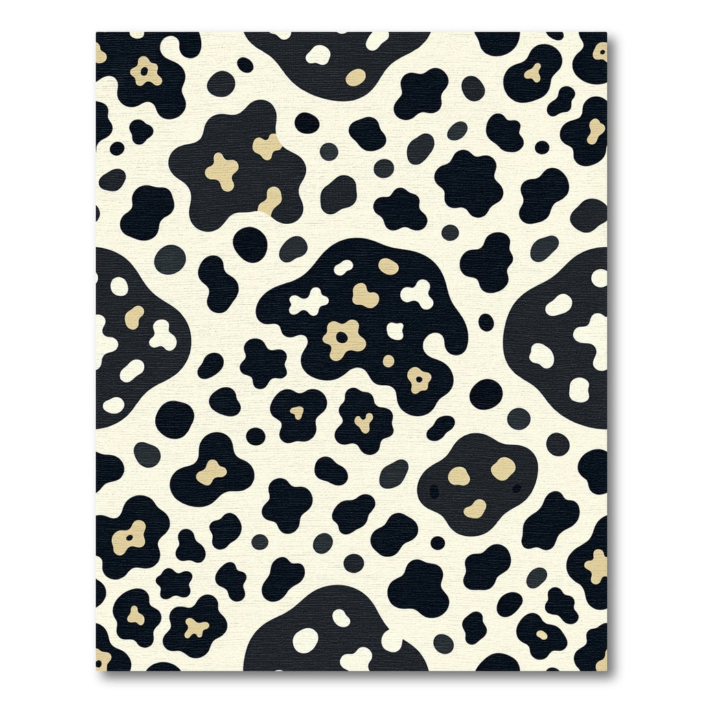 Monochrome Abstract Organic Spotted Wool Rug