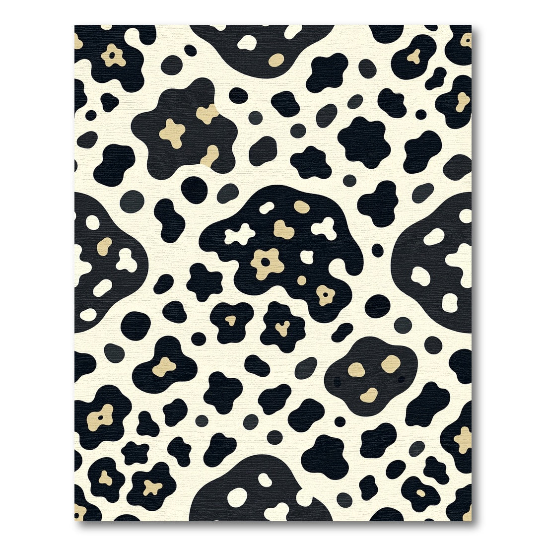 Monochrome Abstract Organic Spotted Wool Rug