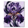 Vibrant Deep Purple Iris Floral Art Rug