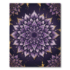 Amethyst Purple Floral Mandala Art Rug