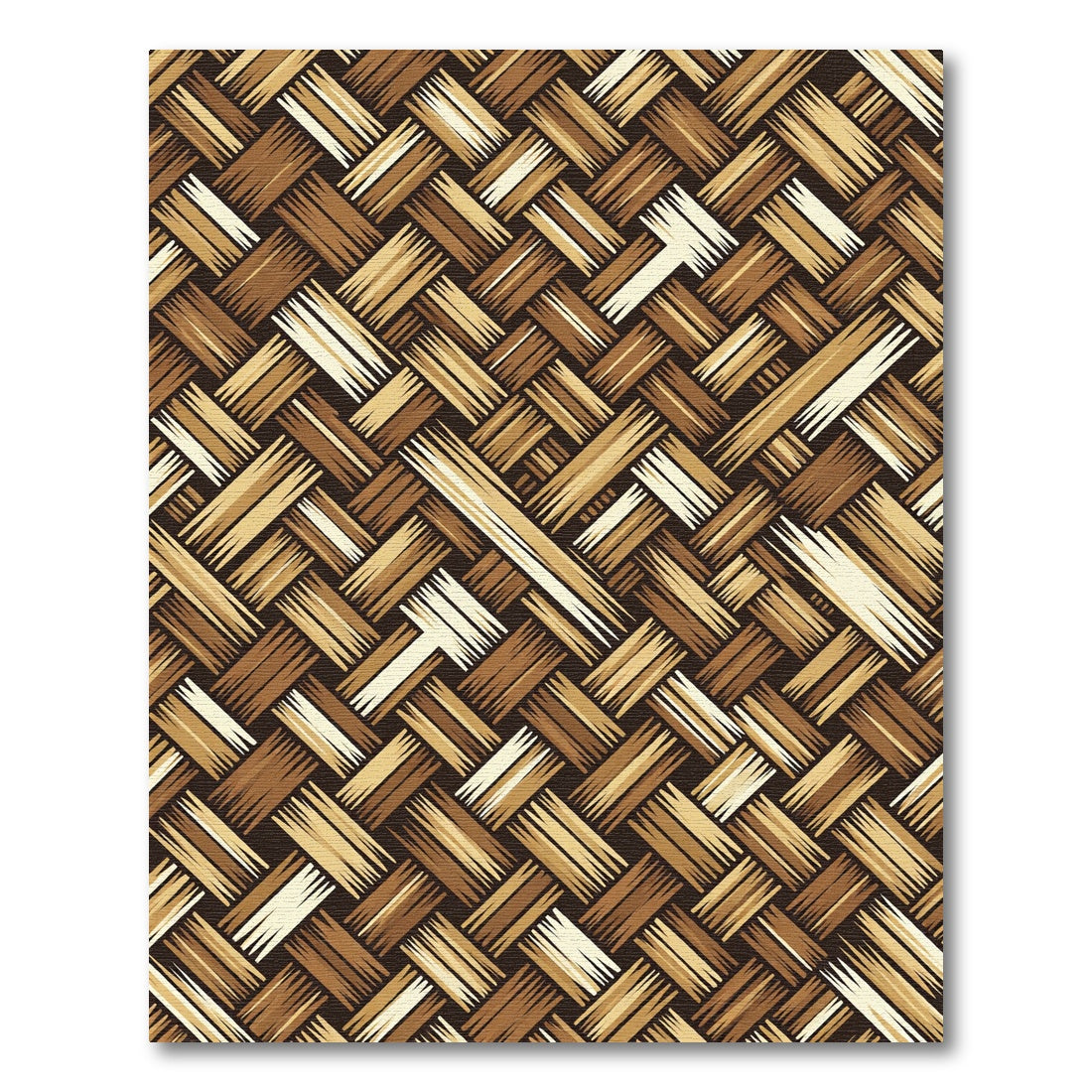 Earthy Brown Woven Basket Weave Rug