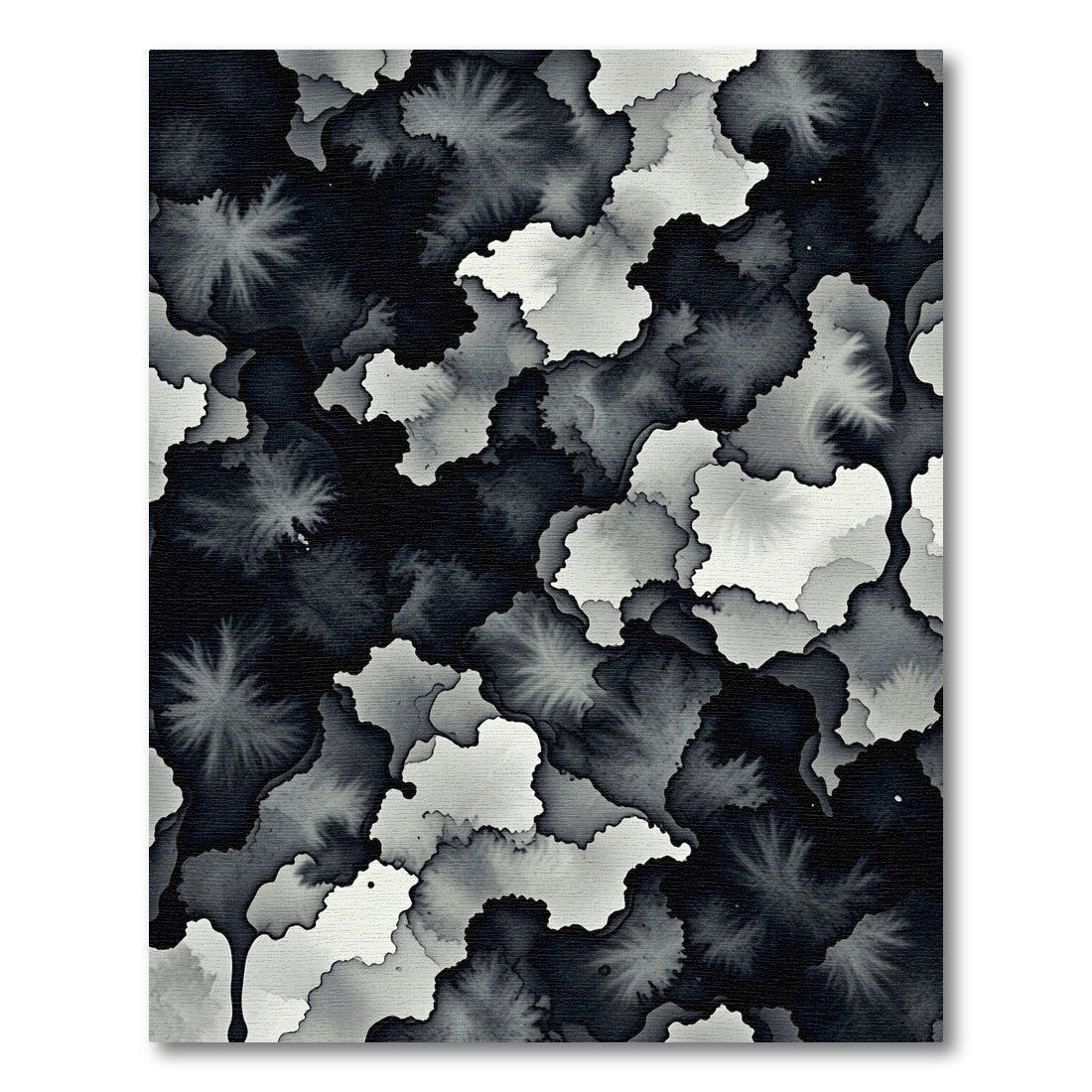 Monochrome Abstract Ink Wash Flow Rug
