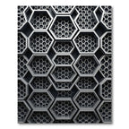 Modern Metallic Silver Hexagonal Lattice Rug