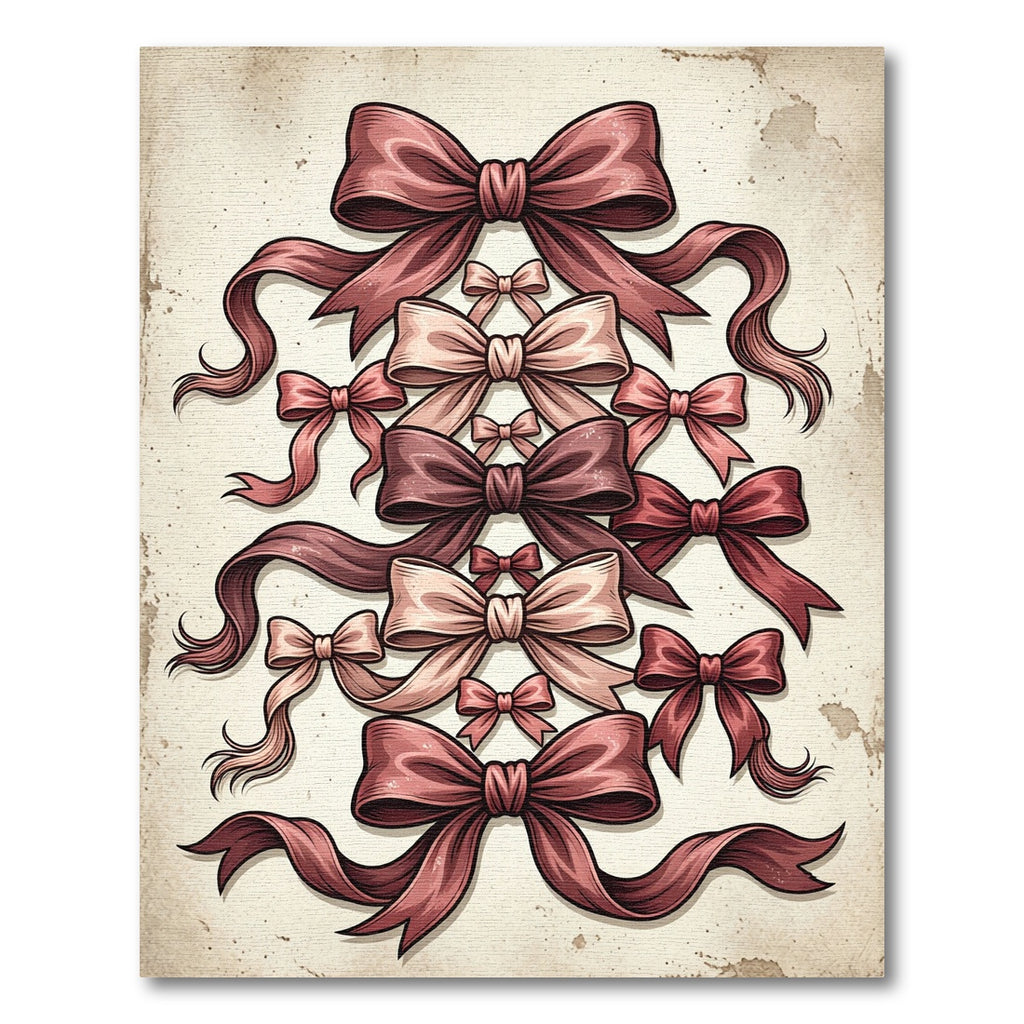 Vintage Dusty Rose Ribbon Garland Rug