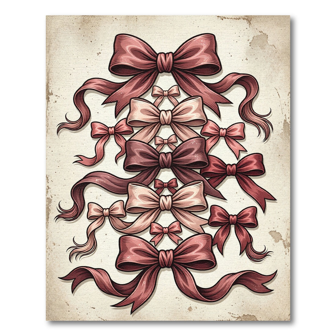 Vintage Dusty Rose Ribbon Garland Rug