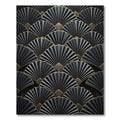 Art Deco Black Gold Fan Medallion Rug