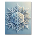 Elegant Frost Blue Hexagonal Snowflake Rug