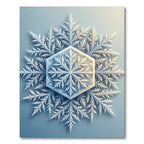 Elegant Frost Blue Hexagonal Snowflake Rug