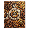 Ornate Brown Gold Scrollwork Flourish Rug
