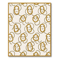 Whimsical Golden Face Line Art Rug
