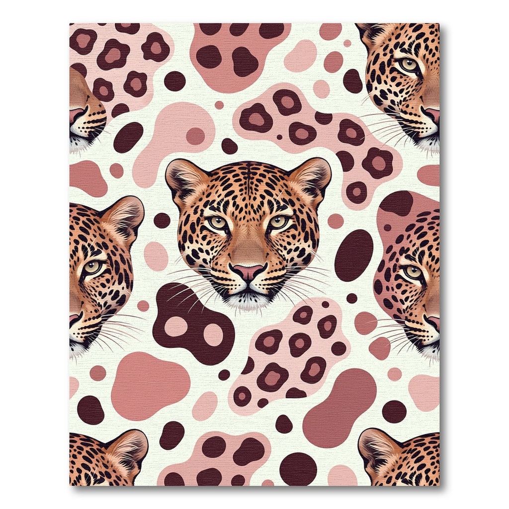 Chic Leopard Face Blush Pink Spotted Rug
