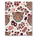 Chic Leopard Face Blush Pink Spotted Rug