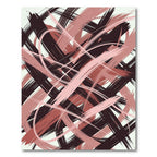 Crimson Blush Abstract Brushstroke Rug