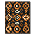 Geometric Western Diamond Aztec Rust Black Rug