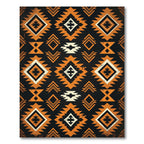 Geometric Western Diamond Aztec Rust Black Rug