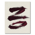 Dark Crimson Abstract Zen Swirl Rug