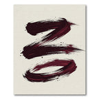 Dark Crimson Abstract Zen Swirl Rug