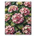Blush Pink Hydrangea Botanical Floral Garden Rug