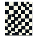 Monochrome Geometric Checkerboard Grid Rug