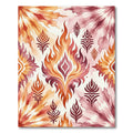 Vibrant Watercolor Flame Medallion Abstract Rug