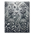 Monochromatic Floral Botanical Arrangement Rug