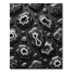 Monochrome Agate Stone Starburst Composition Rug