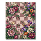 Vibrant Bouquet Checkerboard Garden Rug