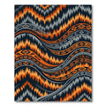 Abstract Burnt Orange Tribal Wave Rug