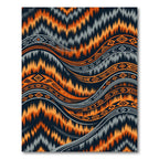 Abstract Burnt Orange Tribal Wave Rug