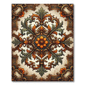 Ornate Golden Amber Acanthus Scroll Tapestry Rug