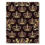 Regal Gold Crown Ornate Jewel Rug