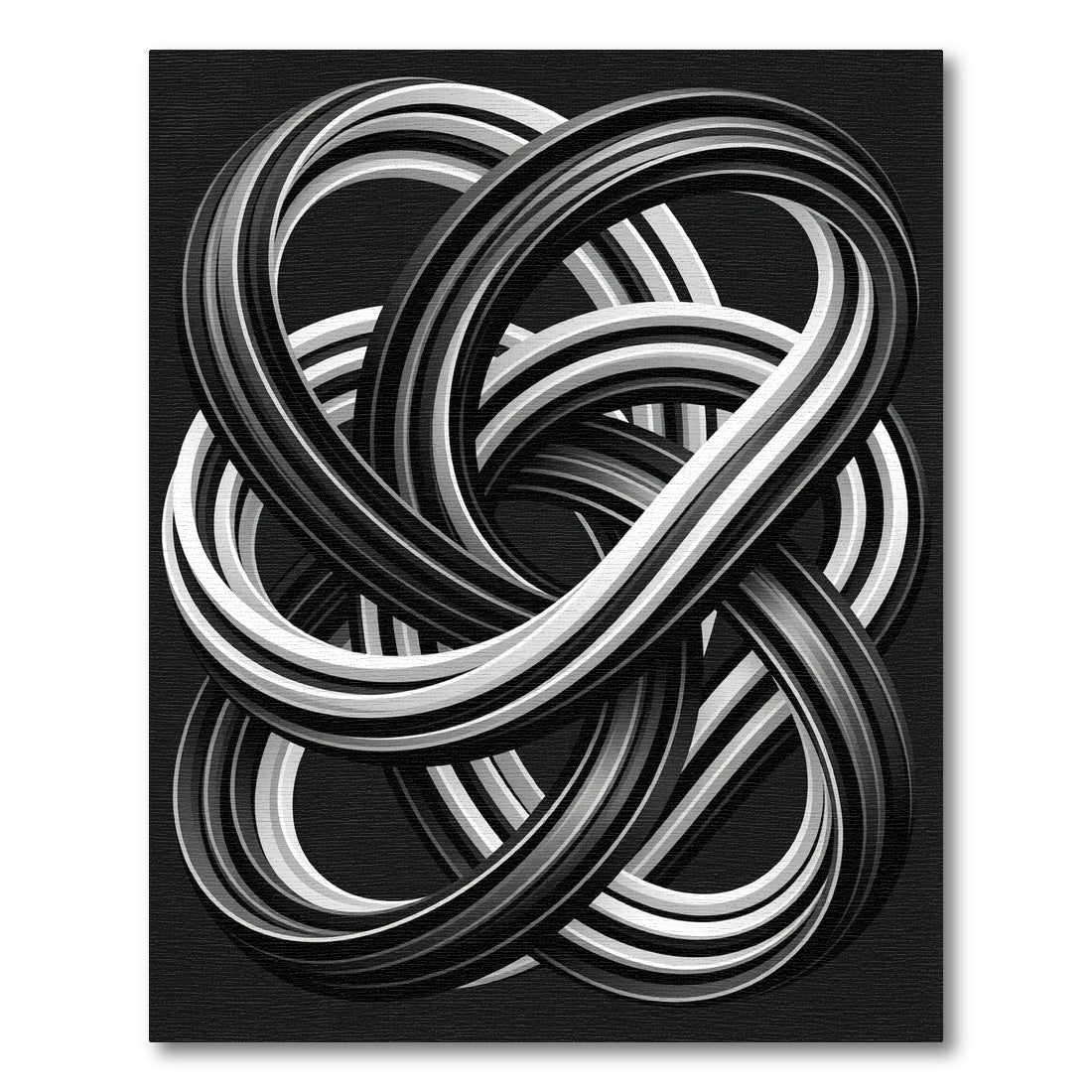 Monochromatic Abstract Interlocking Tubular Loop Rug