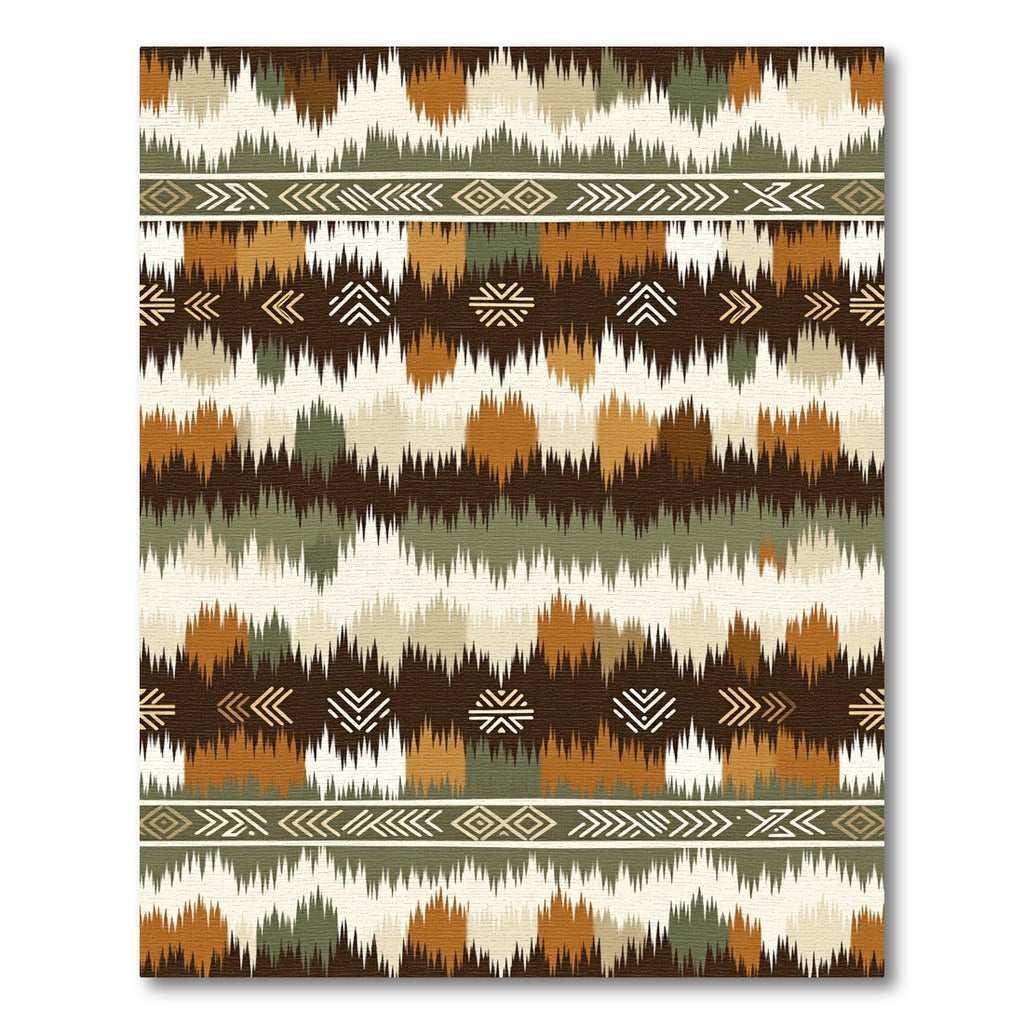 Earthy Tone Geometric Zig Zag Rug