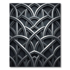 Sophisticated Midnight Silver Interlocking Arch Rug