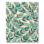Teal Winding River Leafy Branches Rug
