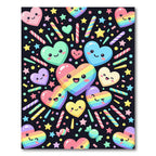 Cute Rainbow Heart Candy Star Pattern Rug