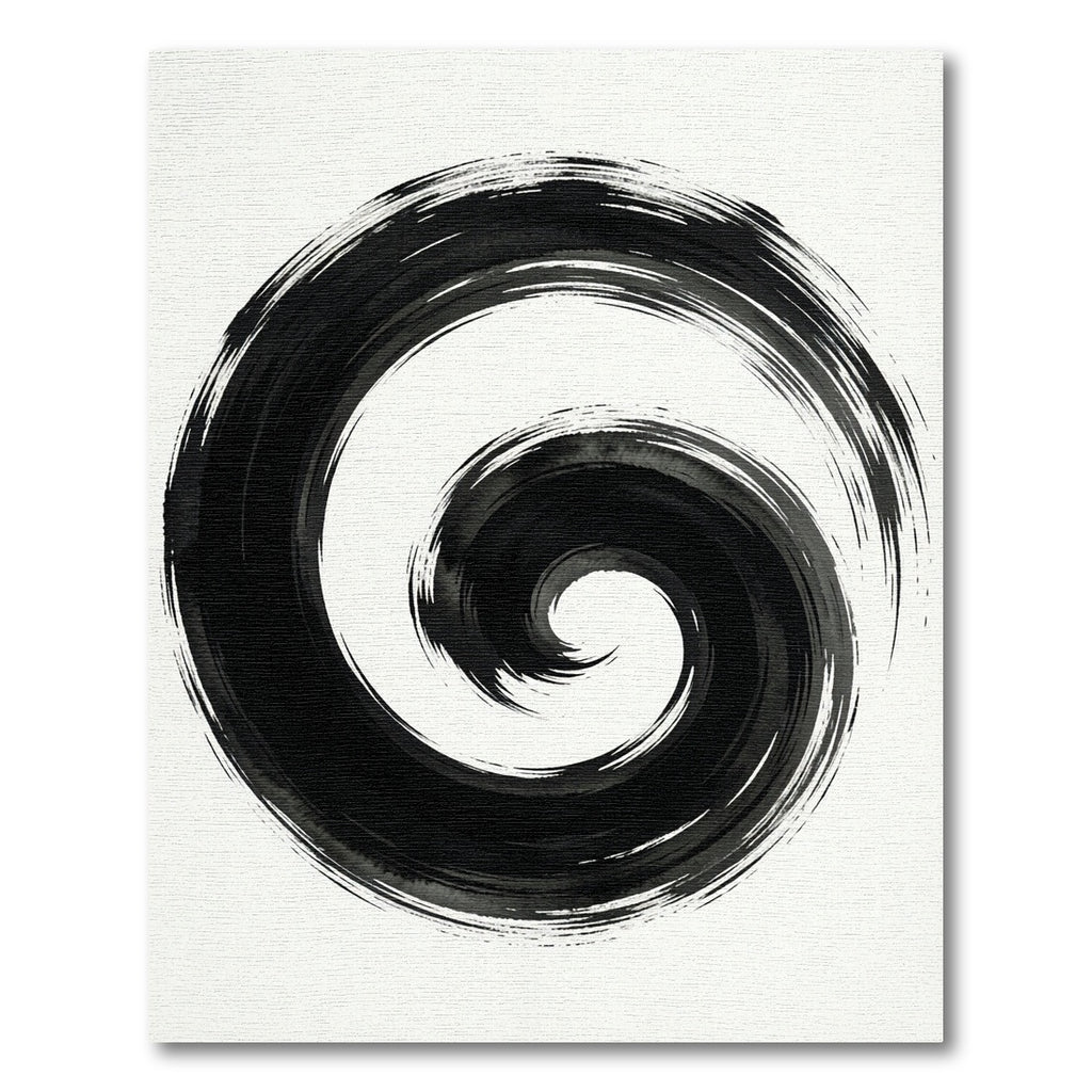 Black Ink Brush Stroke Swirl Rug