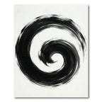 Black Ink Brush Stroke Swirl Rug