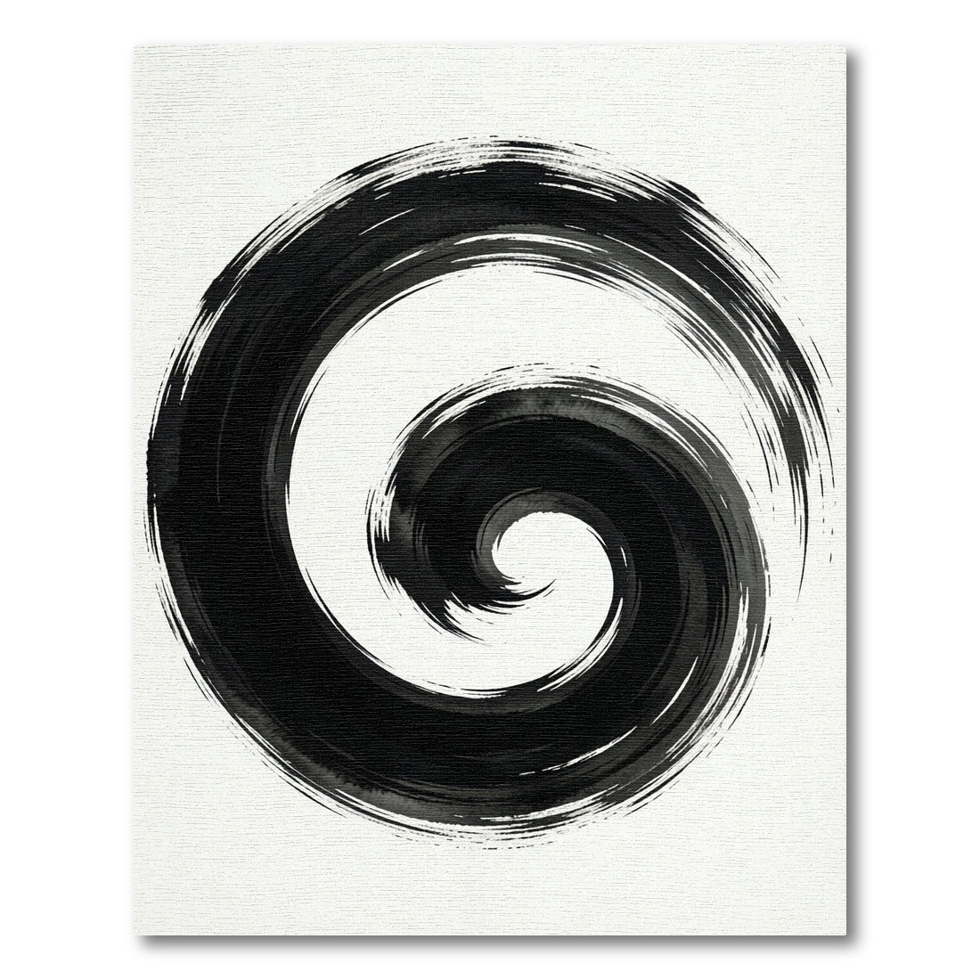 Black Ink Brush Stroke Swirl Rug