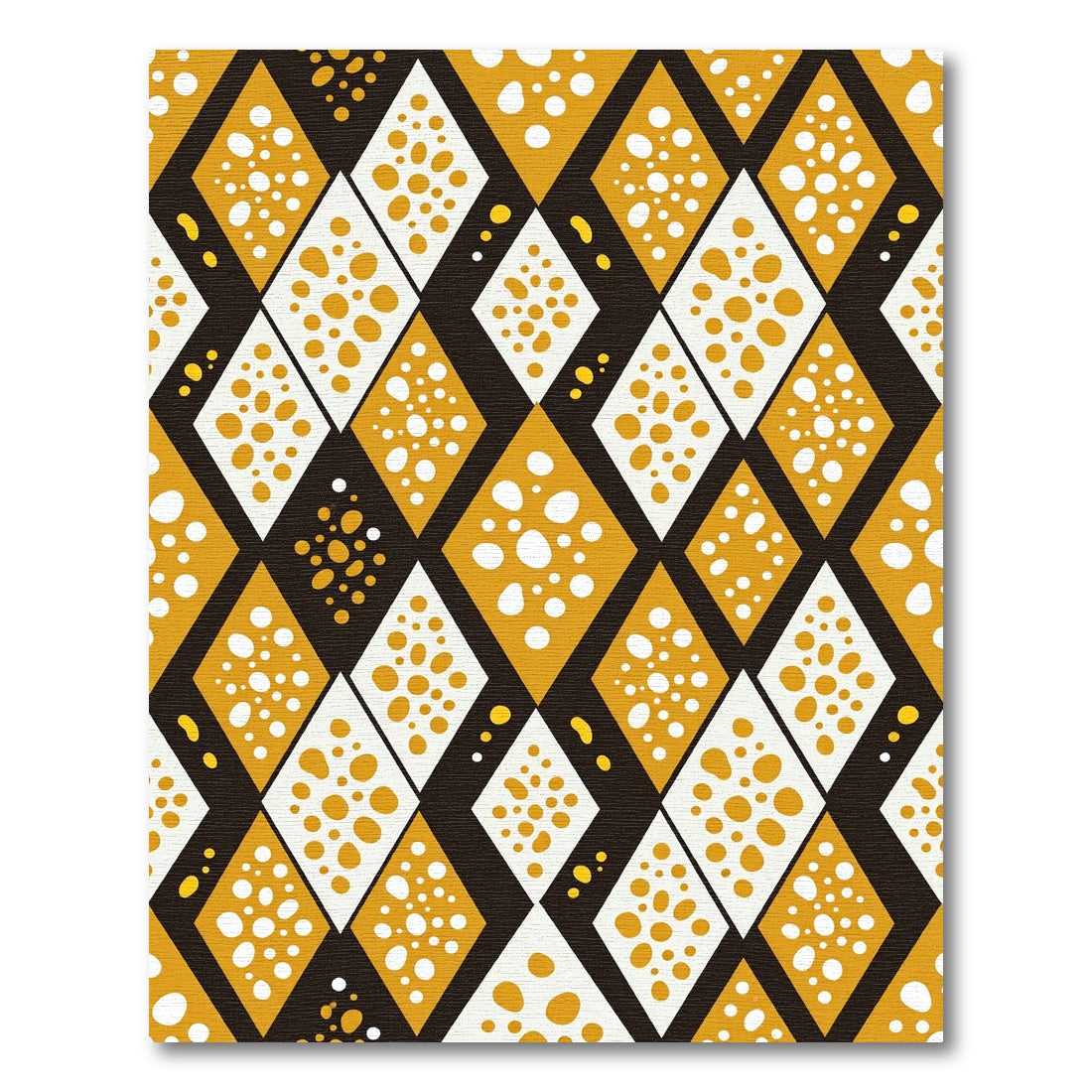 Golden Ochre Diamond Spot Arrangement Rug