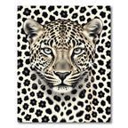 Bold Black Spotted Leopard Portrait Rug