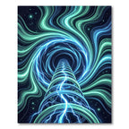Ethereal Blue Neon Galactic Vortex Vortex Rug