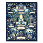 Regal Palace Garden Court Scene Rug