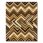 Rich Gold Zigzag Geometric Layers Rug
