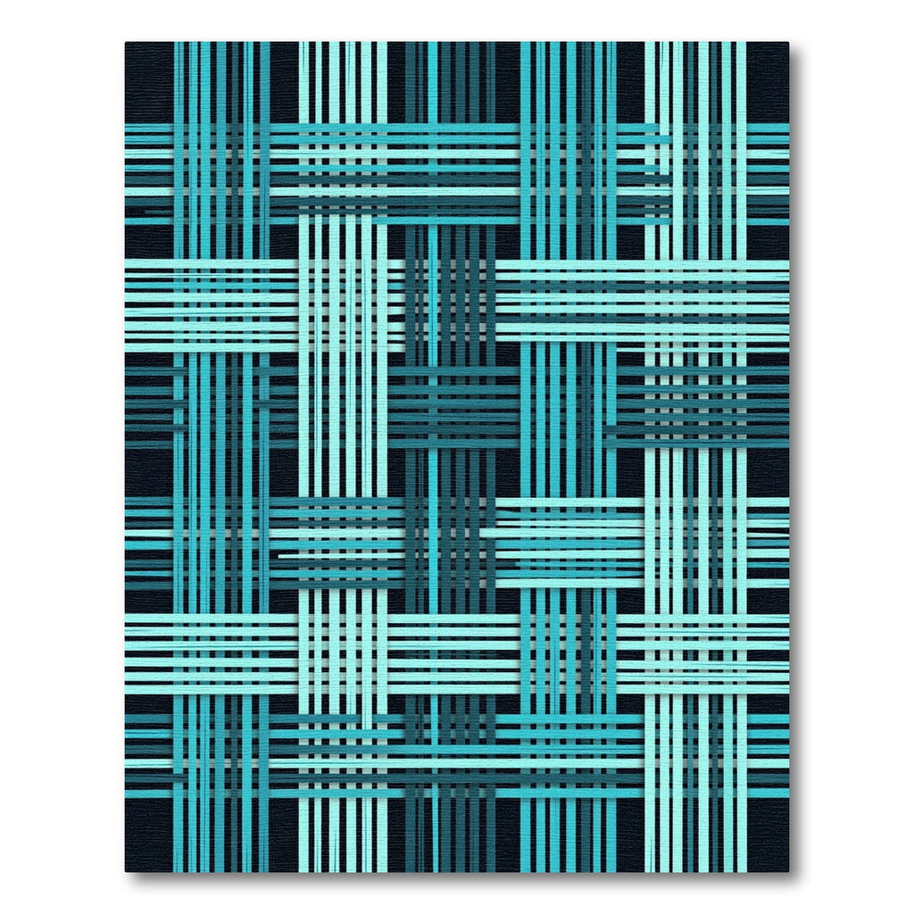 Aqua Weave Lines Intersection Rug
