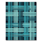 Aqua Weave Lines Intersection Rug