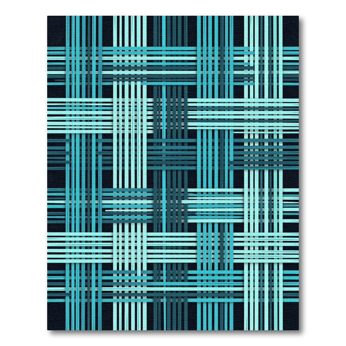 Aqua Weave Lines Intersection Rug