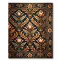 Gilded Floral Crown Damask Black Rug